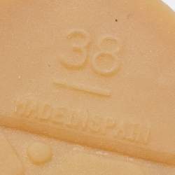 Pre Owned Chanel Gold/Black Glitter Fabric CC Espadrille Flats Size 38