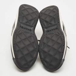 Pre Owned Chanel Black Nylon and Leather CC Low Top Sneakers Size 38