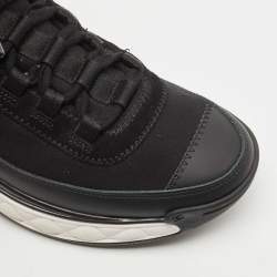 Pre Owned Chanel Black Nylon and Leather CC Low Top Sneakers Size 38