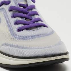 مملوكة مسبقًا Chanel Purple/White Mesh CC Low Top Sneakers Size 37