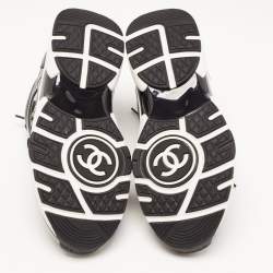 Pre Owned Chanel Black PVC and Leather CC Low Top Sneakers Size 35.5