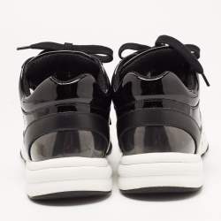 Pre Owned Chanel Black PVC and Leather CC Low Top Sneakers Size 35.5
