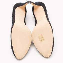 Pre Owned Chanel Black Mesh and Canvas CC Pumps Size 41