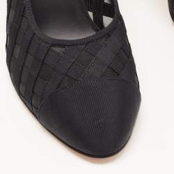 Pre Owned Chanel Black Mesh and Canvas CC Pumps Size 41
