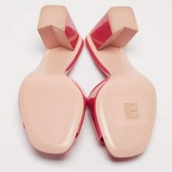 Chanel Pink Patent Leather CC Slide Sandals Size 36