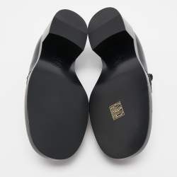 Chanel Black Leather Slip On Loafers Size 38.5