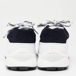 Chanel Tri Color Suede and Fabric CC Logo Low Top Sneakers Size 39.5