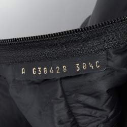 Pre Owned Chanel Black Nylon and Patent Leather Interlocking CC Knee High Sock Boots Size 38.5