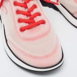 Pre Owned Chanel Pink/White Mesh CC Low Top Sneakers Size 40.5 