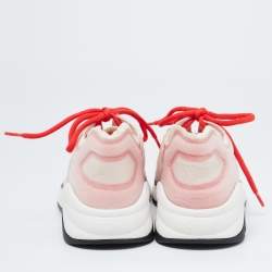 Pre Owned Chanel Pink/White Mesh CC Low Top Sneakers Size 40.5 