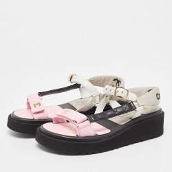 Chanel Multicolor Leather Interlocking CC Logo Sandals Size 40