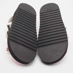 Chanel Multicolor Leather Interlocking CC Logo Sandals Size 40