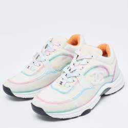 Chanel Multicolor Wool and Suede CC Low Top  Sneakers Size 37