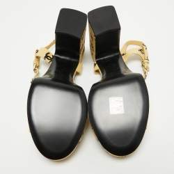 Chanel Yellow Leather CC Logo Ankle Strap Sandals Size 40
