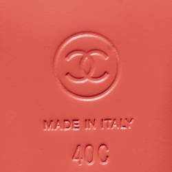 Chanel Pink Satin CC Flat Slides Size 40
