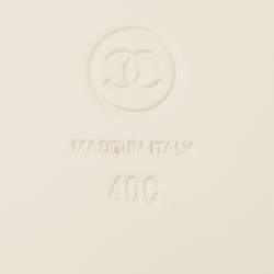 Chanel Cream Leather Logo Slides Size 40