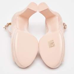 Chanel Pink Suede Embellished Platform Sandals Size 38.5