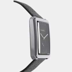 Chanel Black Stainless Steel Boy-Friend H5201 Manual Winding Women's Wristwatch 29 mm