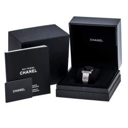 Chanel Black Stainless Steel Guilloche Boy-Friend H4878 Women's Wristwatch 27 mm
