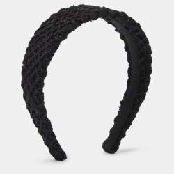 Pre Owned Chanel Black Tweed Headband