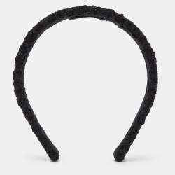 Pre Owned Chanel Black Tweed Headband