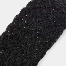 Pre Owned Chanel Black Tweed Headband