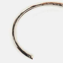 Pre Owned Chanel Logo Enamel Gold Tone Cuff Bracelet M