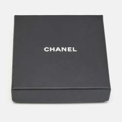 Pre Owned Chanel Logo Enamel Gold Tone Cuff Bracelet M
