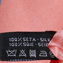 Chanel Coral Pink Chanel Cruise Print Silk Square Scarf