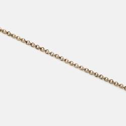 Pre Owned Chanel CC Faux Pearl Crystals Gold Tone Metal Pendant Necklace