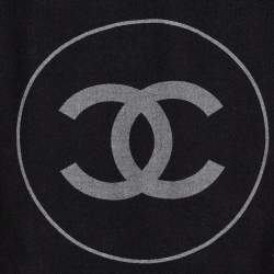 Chanel Grey Logo Pattern Wool Travel Blanket