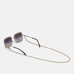Chanel Gold Tone/Grey Gradient 4244 Chain Detail Square Sunglasses