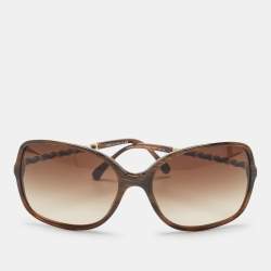 Pre Owned Chanel Brown Gradient 5210-Q Chain Square Sunglasses