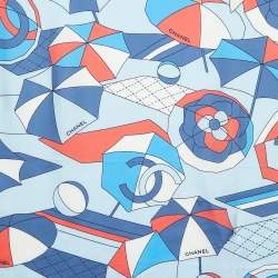 Pre Owned Chanel Multicolor CC Umbrella Print Silk Square Scarf