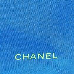 Pre Owned Chanel Blue Geometric Logo Print Silk Scarf