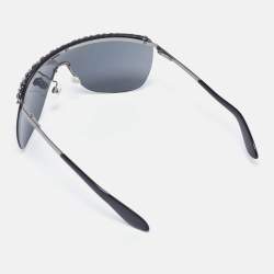Pre Owned Chanel Grey 4160-Q Chain Rimless Shield Sunglasses