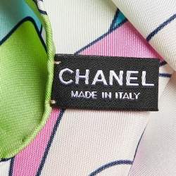 Chanel Multicolor CC Umbrella Print Silk Square Scarf