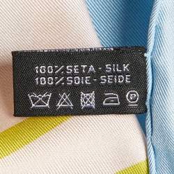 Pre Owned Chanel Light Blue CC Cruise Print Silk Square Scarf