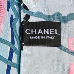 Chanel Multicolor Scribble Print Silk Square Scarf