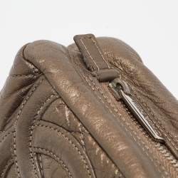 Chanel Metallic Quilted Leather Ligne Cambon Cosmetic Pouch