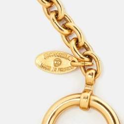 Pre Owned Chanel Vintage Gold Tone CC Medallion Pendant Necklace
