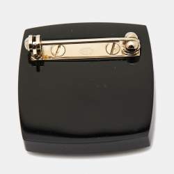 مملوكة مسبقًا Chanel Eyeshadow Palette Resin Crystals Enamel Gold Tone Brooch