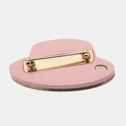 Pre Owned Chanel Hat Resin Gold Tone Brooch