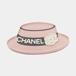 Pre Owned Chanel Hat Resin Gold Tone Brooch
