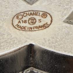 Chanel CC Resin Silver-Tone Pin Brooch