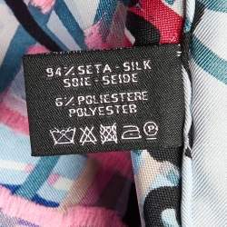 Pre Owned Chanel Multicolor Scribble Print Silk Square Scarf