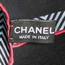 Pre Owned Chanel Black CC Logo Print Silk Square Scarf