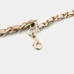 Chanel Gold Leather CC Chain Link Long Necklace