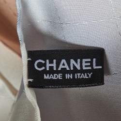 Pre Owned Chanel Multicolor Stacked Logo Print Silk Square Scarf