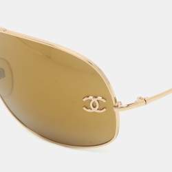 Chanel Gold/Brown 4132 Aviators Sunglasses